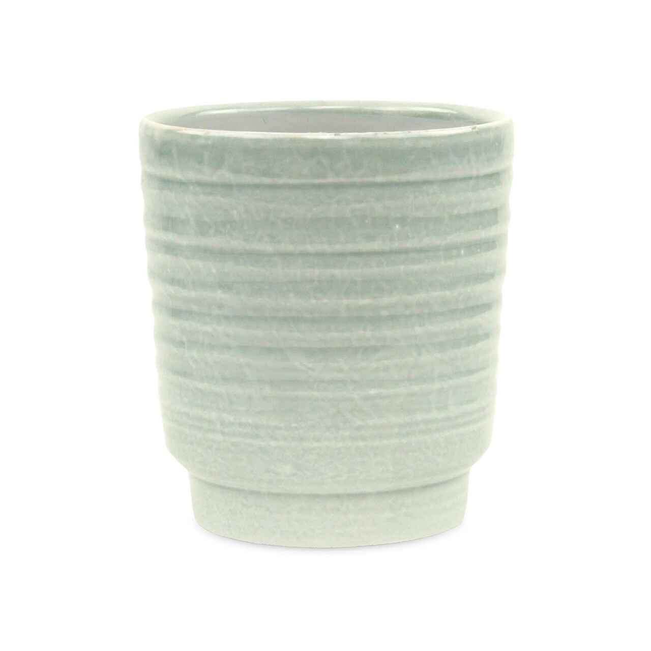 Contemporary Home Living 5.5" Green Round Ripple Tapered Planter